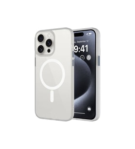 Apple iPhone 15 Pro Uyumlu Kılıf Mat Arka Yüzey Wireless Şarj Özellikli Zore Flet M-safe Kapak (Beyaz)
