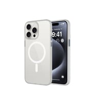Apple iPhone 15 Pro Uyumlu Kılıf Mat Arka Yüzey Wireless Şarj Özellikli Zore Flet M-safe Kapak (Beyaz)