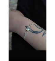 Gümüş baget taşlı bayan bileklik el875rt2 (Sarı)