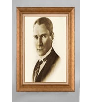 Altın Varaklı Paspartulu Çerçeveli Atatürk Tablo sd727