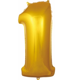 Pazariz  Balon 1 Rakam 76 cm Gold Folyo Balon 34 Inc