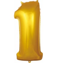 Pazariz  Balon 1 Rakam 76 cm Gold Folyo Balon 34 Inc