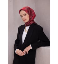 Belli Twill İpek Desenli Eşarp 4218D