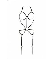 Mulvxbrf Brf02 Siyah Body Harness Metal Halka Detaylı Ayarlanabilir Vücut Kemeri - Brf196 (Mulvix)