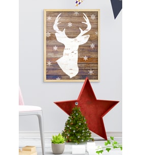 Çerçeveli  Yeni yıl  Yılbaşı Noel  Ahşap Çerçeve Tekli Çerçeve (Natural)