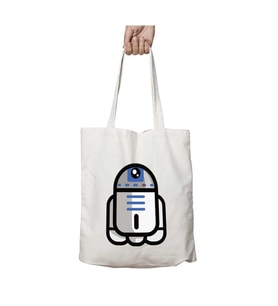 Unisex Simpler R2D2 Astromech Droid Star Wars iki Taraf Kalıcı Yıkanabilir Okul Plaj Omuz Bez Çanta