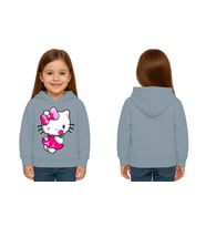 Unisex hello kity  Baskılı Çocuk Swaetshirt  Baskılı Kapüşonlu 3 İplik Şardonlu (Mavi)