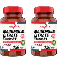 Nevfix Magnesıum Cıtrate Vitamin B-6  (2 KUTU)120 Tablet