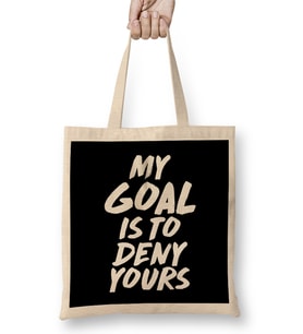 My Goal Is To Deny Yours Goalie & Defender Bez Çanta Uzun Saplı