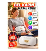 Isıtmalı Titreşimli Bel ve Karın Masaj Kemeri – Kızılötesi Isı, 4000 mAh USB Şarjlı