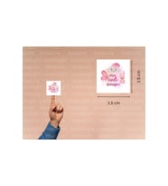 Hoş Geldin Bebeğim Etiketi Pembe Tavşan Mat Çıkartma Cute Sticker Bebek Partisi 3.5 Cm (45 Adet)