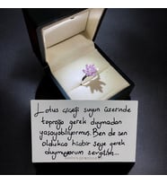 LOTUS ÇİÇEĞİ YÜZÜK -  925 AYAR GÜMÜŞ YÜZÜK (Pembe)