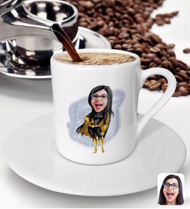BK Gift Kişiye Özel Kadın Süper Kahraman Karikatürlü Türk Kahvesi Fincanı-3
