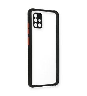 Samsung Galaxy A71 Kılıf Miami Şeffaf Silikon - Siyah