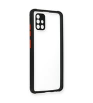 Samsung Galaxy A71 Kılıf Miami Şeffaf Silikon - Siyah