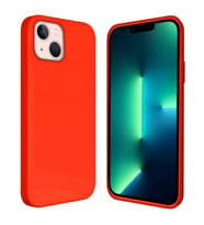 Apple iPhone 14 6.1'' İçi Kadife Silikon Kılıf Turuncu