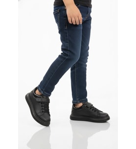 Ayakmod Siyah Cırtlı Unisex Çocuk Spor Ayakkabı 150 F