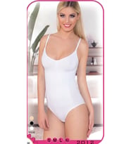 Beyaz Kadın Askılı Body Korse Yüksek Bel Toparlayıcı S-XL 2012