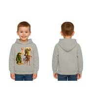 Unisex Brainrot Baskılı Çocuk Swaetshirt Kapüşonlu 3 İplik Şardonlu (Gri)