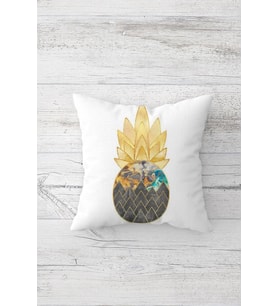 Geometrik Parçalı Ananas Çift Taraflı Gizli Fermuarlı Yastık Kılıfı Kırlent Koltuk Yastık Kılıfı (Beyaz)