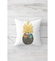 Geometrik Parçalı Ananas Çift Taraflı Gizli Fermuarlı Yastık Kılıfı Kırlent Koltuk Yastık Kılıfı (Beyaz)