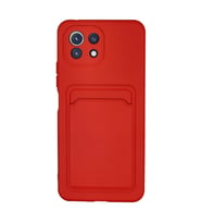 Xiaomi Mi 11 Lite Kılıf Kelvin Kartvizitli Silikon - Kırmızı