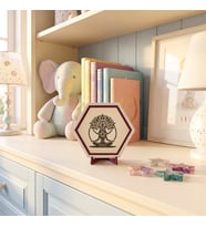 Hayat Ağacı ve Meditasyon Figürlü Estetik Masaüstü Aksesuarı Ofis ve Çalışma Alanları İçin Modern Ürün 10x10 cm, Pudra