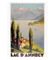 Lake Annecy Fransa Seyahat Tablo Ahşap Poster Dekoratif