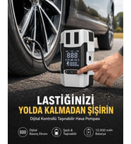 Araç Lastik Şişirme Pompası ve Akü Takviye Powerbank Bir Arada Yeni Nesil