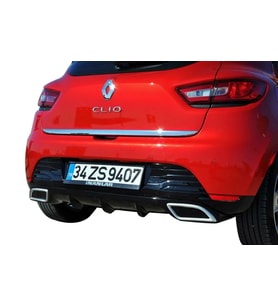 Renault Clio Uyumlu 4 (2012-2016) Egzoz Görünümlü Arka Tampon Eki - Difüzör (Plastik)