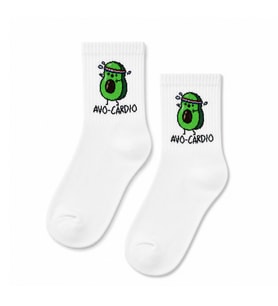 Avo Cardio Avokado Desenli Beyaz Yarım Konç Kısa Çorap