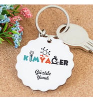 İsme Özel Kimyager Papatya Anahtarlık
