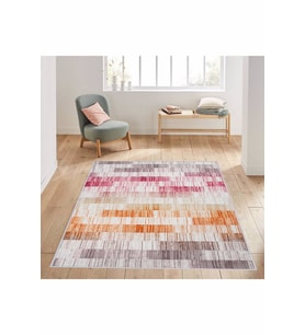 Rovigo Home Dijital Baskı Yıkanabilir Kaymaz Taban Salon Halısı RVG1431 160x120 cm (Pembe)