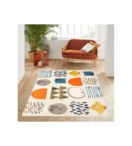 Rovigo Home Dijital Baskı Yıkanabilir Kaymaz Taban Salon Halısı RVG0588 (Turuncu)