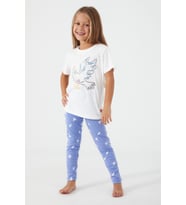 Roly Poly 3075 Premium Bird Smile Kız Çocuk Kısa Kollu Taytlı Pijama Takım