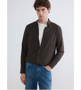 LCWAIKIKI Classic Kahverengi Regular Fit Erkek Dokulu Gömlek