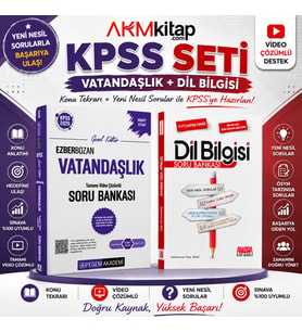 Pegem KPSS Vatandaşlık ve AKM Dil Bilgisi Soru Bankası Seti 2 Kitap