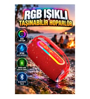 IPX6 Suya Dayanıklı 20W RGB LED Bluetooth 5.3 Taşınabilir Hoparlör – 2400 mAh, USB/SD/AUX