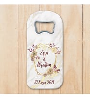 Mermer Desenli Nişan, Nikah Hatırası Temalı Uzun (dik ) Açacak Magnet