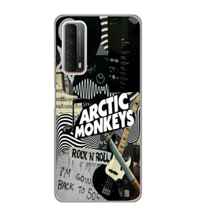 Huawei P Smart 2021 Uyumlu Arctic Monkeys Kolaj Desenli Şeffaf Telefon Kılıfı