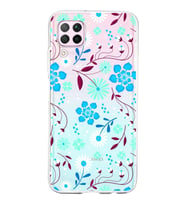 Huawei P40 Lite Uyumlu Kapak Flowers Tasarımlı Şeffaf Silikon Kılıf
