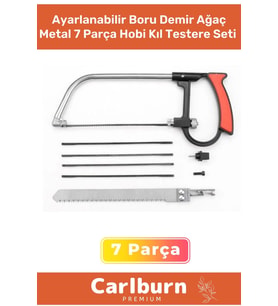 Özel Üretim Ayarlanabilir Güçlü 4 Yedek Bıçaklı Boru Demir Ağaç Metal 7 Parça Hobi Kıl Testere Seti