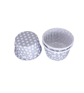 Cupcake Kalıbı Minik Boy 38*30 Mm (100 Adet)  Puantiyeli Gümüş