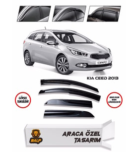 Kia Ceed Cam Rüzgarlığı 4lü 2013 ve Üzeri (Siyah)