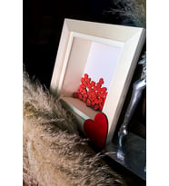 Kişiye Özel Sevgililer Günü Valentine's day  Derinlikli Çerçeve Sevgiliye Özel Hediye Kutusu Aşk Dekoratif Kasalı Kutu (Krem)