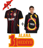 Galatasaray Orijinal Büyük Logolu Sweat 5 Yıldızlı Alternetif Forma Hediyeli (Siyah)