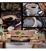 Kahveli Cafe Duvar Kağıdı Baskı