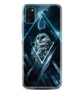 Samsung M21 M22 M23 M30 M31S M32 Kılıf Desenli Silikon Old Owl 1649