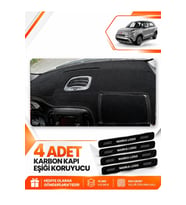 FIAT 500L (2013-2017) Uyumlu Ön Torpido Koruma Kılıfı Halısı - Siyah