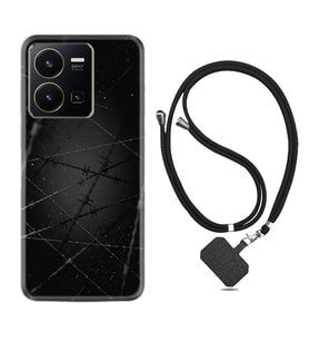 Vivo Y35 Kılıf Silikon Boyun Askılı İpli Desenli Silikon Dikenli Tel 1779